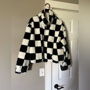 Velour checkered jacket